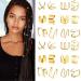 24 pieces of hair jewelry hair rings Dreadlocks jewelry hair accessories for braids Loc jewelry for hair dreadlocks accessories not penetrating ear clips hair pendant for women and men styling (gold)