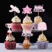 Cyodoos 25 pcs Pink Graduation Cake Toppers Class of 2024 Graduation Cupcake Toppers Congrats Grad and Graduation Party Decorations Pink2 - Buy Online on GoSupps.com