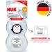 Nuk Space Schnuller 0-6 Months | BPA-Free Silicone Pacifier with Extra Ventilation | Blue Pinguin & Fuchs | 2 Pack - Buy Online on GoSupps.com