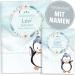 OLGS U-magazine and vaccination passport set |North Pole |Examination booklet case & vaccination pass case |Personalized gifts baby |Baby gifts for birth (U-booklet set 2-part personalized penguin) U-magazine set personalized penguin