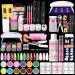 Saviland Acrylic Nail Kit for Beginners: Keratin Acrylic Powder Castor Oil Vitamin E Pure EMA Monomer Liquid Brush Clippers Nail Lamp Complete Tools Everything 100 Nail Tips Practice Home Starters only with nail lamp