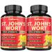 6in1 St. John's Wort Capsules Extract Supplement - Mood & Mind Support - Ashwagandha, Turmeric, Passion Flower, Ginkgo Biloba & Black Pepper - 2 Packs 60 Vegan Capsules - Supply for 4 Months