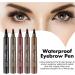 2 PCS Eyebrow Pencil Eyebrow Pen Long Lasting Waterproof Eyebrow Pencil Microblading Eyebrow Pen Eye Brow Pencils for Women Natural Looking Black & Reddish-brown 2 count (Pack of 1) 02 Black & Reddish-brown - Buy Online on GoSupps.com