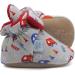 Dotty Fish Baby Booties | Fleece-Lined | Non-Slip Sole | Grey Trains & Cars | 0-6 Months - Buy Online on GoSupps.com