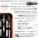 High-Quality 8-Pc 'Roma' Manicure Set | Orange Synthetic Leather Case | Nail Scissors Clippers Tweezers & Glass Files - International Shipping Available - Buy Online on GoSupps.com