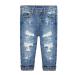 KIDSCOOL SPACE Baby Little Boys Jeans Elastic Band Inside Straight Fit Ripped Denim Pants 12-18 Months Blue-6014
