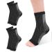 Soulitem 2 Pairs Neuropathy Socks Plantar Fasciitis Socks Compression Socks for Women & Men Ankle Support Brace for Sprained Ankle Breathable Anti-Slip Soothe Socks for Pain Relief (Black S/M) S/M Black