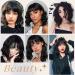 Kellynee Black Curly Bob Wig with Bangs - Stylish & Versatile Heat Resistant Synthetic Hair for Women | Perfect for Daily Wear & Special Occasions - Buy Online on GoSupps.com