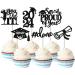 Pack of 24 Graduation Cake Decorations Graduation Cupcake Toppers Graduation Cake Decorations Cake Toppers for Graduation Parties Graduation Proms Black - Buy Online on GoSupps.com