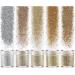 Ambesi 35 Grams Fine Glitter  5 Colors Gold Silver Extra Fine Glitter  Holographic Ultra Fine Glitter for Makeup Body Nail Face Hair Eyeshadow Lip Gloss  Arts Crafts Slime Resin Glitter Sequins Set champagne silver small...