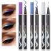 UCANBE 3 Color Metallic Waterproof Liquid Eyeliner Set for Eye Makeup  Silver Blue Purple Colored Eye Liner Pen  Pigmented Long Lasting Colorful Eye Liner  Makeup Gift Kit for Women