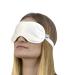 Jasmine Silk 100% Pure Silk Filled Eye Mask / Sleeping Mask Sleep Mask with Ajustable Comfortable Strap (Ivory)