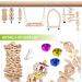 Vegan 8-Piece Bird Toys Set - Wooden Ladder & Cage Accessories for Budgies Parrots and Finches - Colorful Bird Playthings for Happy Pets - Buy Online on GoSupps.com