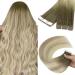 Youngsee injection tape in extensions real hair ombre real hair extensions tape 60cm virgin tape extensions real hair smooth tape in extensions dark brown ombre blond skin weft 5pcs 12.5g #4/7/80 cm 5 PCs virgin- #4/7/80