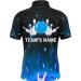 Customized Blue Flame Bowling Shirt for Men & Women - NBP46 | Personalized Team Jersey with Polo & Quarter-Zip Design - Buy Online on GoSupps.com