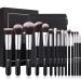 DUcare Travel Makeup Brushes set 15Pcs Makeup Brush Set with Bag Kabuki Foundation Blending Blush Eyeliner Shadow Brow Concealer Brushes Kit Black blackwithbag
