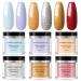 COSCELIA Dip Powder Set 6 Colors Yellow Red Silver Gold Powder for Nail Polish Powder Nail Polish 10g*6 DP25-6E
