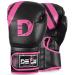 DEFY Marvelous Boxing Gloves for Men & Women Training Muay Thai Kick Boxing Leather Sparring Heavy Bag Workout MMA Gloves Black/Pink 16oz