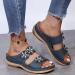 JWSVBF Orthotic Bunion Sandals for Women - Flowers Two Strap Slippers - Wedge Comfort Walking Shoes - 2023 Summer Fashion - Navy Blue - Size 8 Wide - Buy Online on GoSupps.com