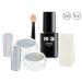 Set Nailart Unicorn + Galaxy Pigment Powder + UV Nail Gel Black & White + Perfect Finish Gel
