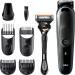 Braun 7-in-1 All-In-One Male Grooming Kit - MGK3245 Black/Blue Razor - Gifts For Men UK - 5 Attachments - Buy Online on GoSupps.com