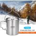Lixada 750ml Stainless Steel Camping Cup Pot with Foldable Handles and Lid - Ideal for Outdoor Camping, Hiking, and Backpacking - Buy Online on GoSupps.com
