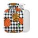 Leopard pumpkin BPA-free hot water bottle with cover 2 l large hot water bag for pain relief back pain hot and cold therapy 2L