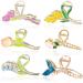 Noverlife 6PCS Metal Flower Hair Claw Clips  Non-Slip Floral Hair Barrette  with Lily Tulip Wheat Lily of The Valley Mermaid Tail Design  Metal Gold Strong Hold Hair Clamps for Woman Thick & Thin Hair