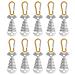 NACETURE Tent Rope Tightener with Clips - Aluminum Deck Tie Down | Cord Adjuster Tensioners | Tents Tensioner Outdoor Camping Accessoriness (Sliver 10 Pack)
