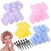 Self Grip Hair Rollers Set, 60 Pcs Jumbo Size Hair Curlers with Stainless Steel Duckbill Clip, 4 Size Hair Curlers Rollers for Long Medium Hair Salon Styling Dressing (large)