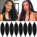 XTREND 8 Packs 16 Inch Soft Springy Afro Twist Hair Pre-Separated Spring Twist Hair for Faux Locs Natural Black Marley Twist Crochet Braiding Hair Synthetic Hair Extensions for Black Women 1B# 16 Inch (Pack of 8) 1B#