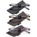3 Pairs Bifocal Reading Glasses Men Half Frame Men's Bifocal Reading Glasses with Pouch 1.75 X 3 Packs - Black Tortoise and Brown