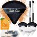 Triangle Powder Puff 6 Makeup Puffs Makeup Powder Puffs for face powder Setting Powder Puff for Loose Powder and Cosmetic Foundation Eyelash brush & Eyebrow brush as Add-on (Black White) Pack of 6 Black White