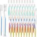 600 Pcs Individually Wrapped Toothbrush Set Medium Soft Bristle Toothbrushes Bulk Packed Disposable Tooth Brush Travel Manual Toothbrush for Hotels Travel Adults Guest 6 Colors