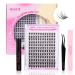 Calailis DIY eyelash Extensions Set 144 pieces D Curl Individual eyelashes with eyelash adhesives and Sealer eyelashes Remover and eyelash applicator lash extension set (CDD01 kit)