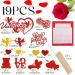 19pcs Happy Valentine's Day Cake Topper Glitter Paper Cupcake Toppers Pattern Heart Bear Rose Love Dessert Picks Cake Decoration for Valentine's Day - Buy Online on GoSupps.com
