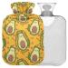 NAANLE CARTOON AVOCADO CAT CAT CARATION MIT WITH THE WATE WATE BOOK 2L Large hot hot water bottle for bed Handfoot Heat pain relief heat and cold therapy