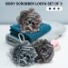 3-Piece Large Shower Puff Set - Soft Loofah Bath Sponge for Men - Exfoliating Body Wash Pouf Scrunchies - Buy Online on GoSupps.com