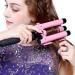 Curling Iron 3 Barrel Dual Voltage Hair Crimper with LCD Temp Display-Temperature Adjustable Portable Hair Waver Heats Up Quickly Ceramic Tourmaline Triple Barrels (Pink) - Buy Online on GoSupps.com