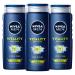 Nivea Men Vitality Body Wash Lime and Sage Scented Body Wash 3 Pack of 16.9 Fl Oz Bottles