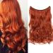 Hair extension with rubber band silk-co wavy extensions with invisible cord-synthetic hair part such as real hair hair compression hair extensions for women orange-red 50cm