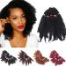 3 Packs Marley Twist hair crochet afro kinky bulk curly hair crochet braids synthetic lichen hair extensions dark black dark black 3packs