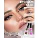 Eyebrow Gel Set with Brow Tool-Waterproof Dark Brown Tinted Eye Brow Gel & Clear Brow Setting Glue Longlasting Brow Tinting Gel Brow Filler for Eyebrow Christmas Eye Makeup Gift Kit for Women-01+04 01# Transparent+04# Dark Brown - Buy Online on GoSupps.com