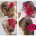 PMELCXD 4 Pieces Rose Hair Clip Flower Hairpin Rose Brooch Floral Clips Women Rose Flower Hair Accessories(Pale red) - Buy Online on GoSupps.com