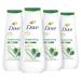 Dove Body Wash Invigorating With Aloe & Eucalyptus 4 Count For Dry Skin Refreshes and Invigorates Skin 20 oz