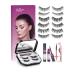 Magnetic Eyelashes with Eyeliner 6-Pair Long Lasting Magnetic Lashes Reusable 2 Tubes of Magnetic Eyeliner No Glue Needed Eye Lashes with Scissors Tweezers & Mirror Case