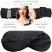 Natural Blackout Silk Sleep Mask - Organic Silk Eye Mask for Sleeping - Blindfold Sleeping Mask For Women - Ultra Soft Black Slip Face Mask with Elastic Adjustable Strap and Pouch - Buy Online on GoSupps.com
