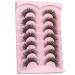 Milllruez Fox Eye 16mm False Eyelashes - 7 Pairs Pack | Cat Eye Natural Look, Fluffy Faux Mink, 3D Wispy Lashes for Foxy Volume - Soft Fake Eyelash Option - Buy Online on GoSupps.com