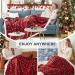 Plaid Sherpa Throw Blanket | Cozy Flannel Fleece | Christmas Blanket 50 x 60 | Dark Red - Buy Online on GoSupps.com