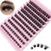 Bransfy Cluster Lashes D Curl 120 Pcs Individual Lash Clusters False Eyelashes Extension Natural Look Reusable Mix DIY Eyelash Extension Super Thin Band Soft & Comfortable(B02-0.07 D 8-16mm) Fluffy Clusters